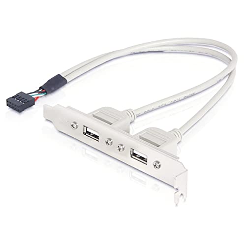 Chenyang 40 cm Dual USB 2.0 Typ A Female auf Motherboard 9 Pin Header Kabel mit PCI-Halterung Schraube Panel von YC