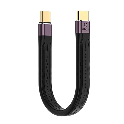 CY Typ-C USB-C-Stecker auf Stecker, USB4, 40 Gbit/s, 100 W, 8 K, flaches, schlankes FPC-Datenkabel, 13 cm, für Laptop und Handy von CY