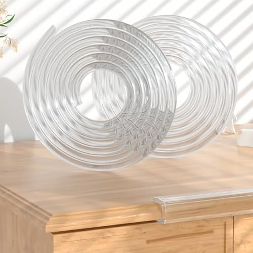 YCBTPS U-förmiger Glaskantenschutz, Transparent Tischkantenschutz Für 0.5-30mm Kante, 5m Schränke Kantenschutz, Dichtungsstreifen Für Scharfe Möbel Ecken(12-13mm) von YCBTPS
