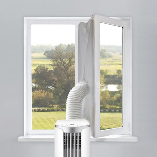 Klimaanlage Fensterabdichtung, Fensterabdichtung für Mobile Klimageräte 3/4M Wasserdicht UV-Geschützt Hot Air Stop für Fenster Klimaanlage Abdichtung Mit Reißverschluss und Klettband (3M) von YCBTREE