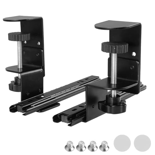 Tastaturablage,Tastaturauszug unter dem Schreibtisch Kaltgewalzter Stahl Tastaturschublade Höhenverstellbar mit C-Klemme Kein Bohren erforderlich für DIY Tastaturablagen (Höhenverstellbar Modell) von YCBTREE