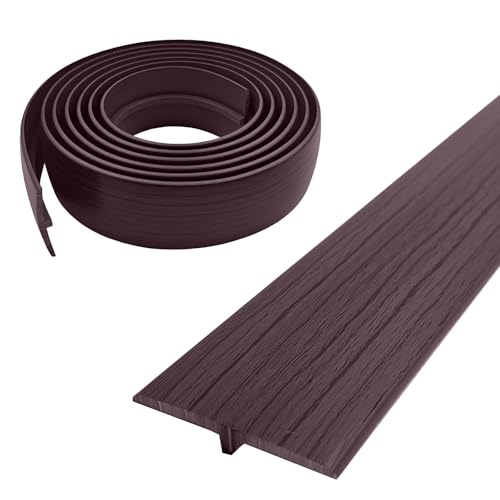 Übergangsprofil, T Profil Übergangsleiste Selbstklebender 5×300cm Türschwellen Leiste PVC Flache Spaltabdeckung für Türschwellen und Verbindungsböden von Laminatdielenfliesen (Schwarznuss, 5cm×3m) von YCBTREE