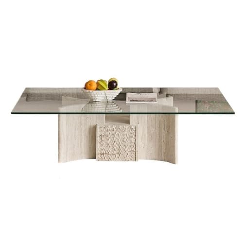 Beistelltisch Sofa Couchtisch aus Steinglas, Wohnzimmertisch, Mehrzweckmöbel, langer Tisch Wohnzimmer Couchtisch Beistelltisch Sofa Couchtisch aus Steinglas, Wohnzimmertisch, Mehrzweckmöbel, langer Tisch Wohnzimmer Couchtisch von YCCHAH