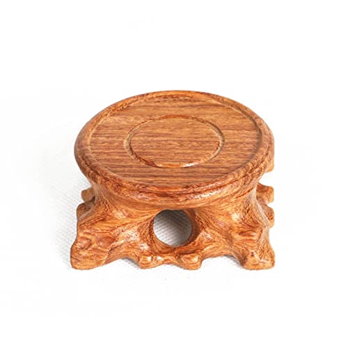 Bonsai Stand Holz Runde Carving Basis Handwerk Dekoration Teekanne Kleine Vase Dekoration Basis Halterung Holz Topf Basis(B) von YCCHAH