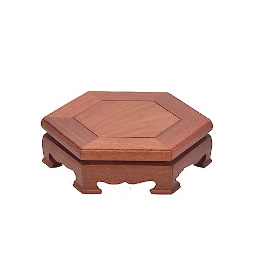 Bonsai Stand Holz Vase Basis Mahagoni Blume Gemacht Bonsai Basis Buddha Statue Handwerk Dekoration Teekanne Basis (Sechseckig) Holz Topf Basis von YCCHAH