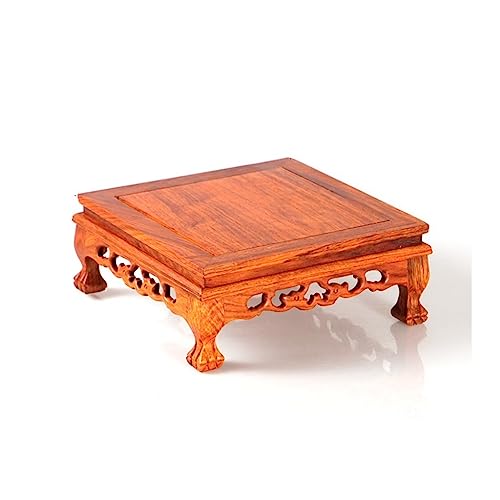 Bonsai Stand Topfpflanzenbasis Holz Retro Teeblattbasis Bonsaibasis Kleine quadratische Teekannenbasis Vase Dekoratives Tablett Holztopf Basis(C) von YCCHAH