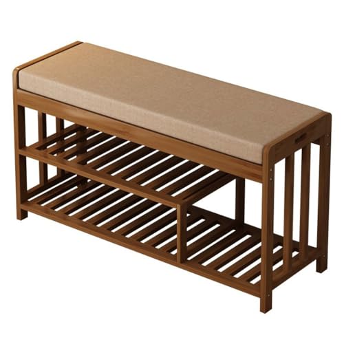 Fußhocker Bambus 3-lagig Schuhregal Vintage Eingang Schuhwechselbank 35 Zoll Sofa für Wohnzimmer, Schlafzimmer, Eingangsbank Fußhocker Bambus 3-lagig Schuhregal Vintage Eingang Schuhwechselbank 35 Zoll Sofa für Wohnzimmer, Schlafzimmer, Eingangsbank von YCCHAH