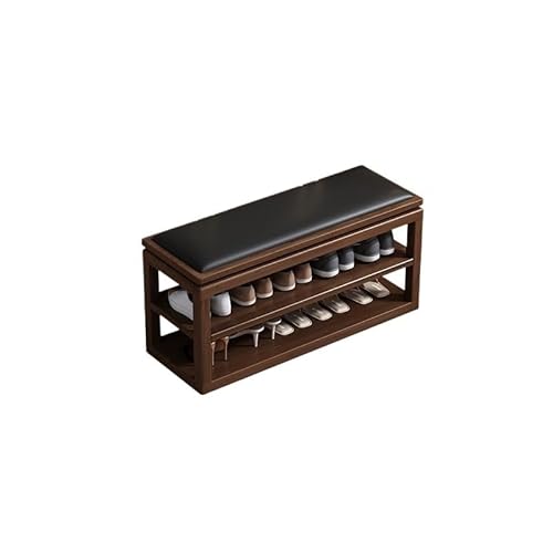 Fußhocker Holz Schuhbank Schuhschrank Haushalt Schuhbank Doppelschicht leichte Luxus Schuhbank Eingangsbank(100 * 35 * 45cm) von YCCHAH