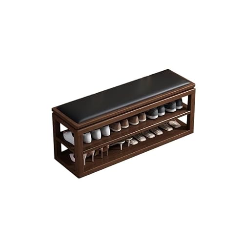 Fußhocker Holz Schuhbank Schuhschrank Haushalt Schuhbank Doppelschicht leichte Luxus Schuhbank Eingangsbank(120 * 35 * 45cm) von YCCHAH