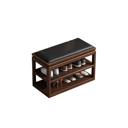 Fußhocker Holz Schuhbank Schuhschrank Haushalt Schuhbank Doppelschicht leichte Luxus Schuhbank Eingangsbank(60 * 35 * 45cm) von YCCHAH