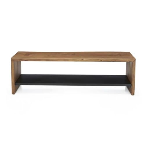 Fußhocker Nordic Home Restaurant Bank Modern Minimalistisch Home Landung Lange Doppelschicht Schuhregal Holz Schuhwechselhocker Eingangsbank(L 120cm) von YCCHAH