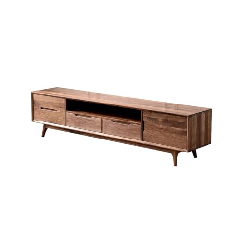 Moderne TV-Ständer 200 x 40 x 48 cm großes Country-Entertainment-Center aus Massivholz, einfacher Ablagetisch aus Walnussholz, moderne Aufbewahrungsmöbel for das Wohnzimmer TV-Schrank Fürs Wohnzimmer von YCCHAH