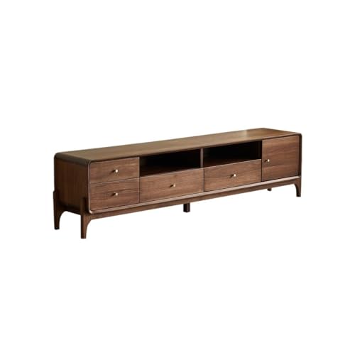 Moderne TV-Ständer Entertainment-Center aus Walnussholz, einfache Aufbewahrungsmöbel for das Wohnzimmer, bodenstehender Aufbewahrungstisch mit Schubladen TV-Schrank Fürs Wohnzimmer(180x40x50cm) von YCCHAH