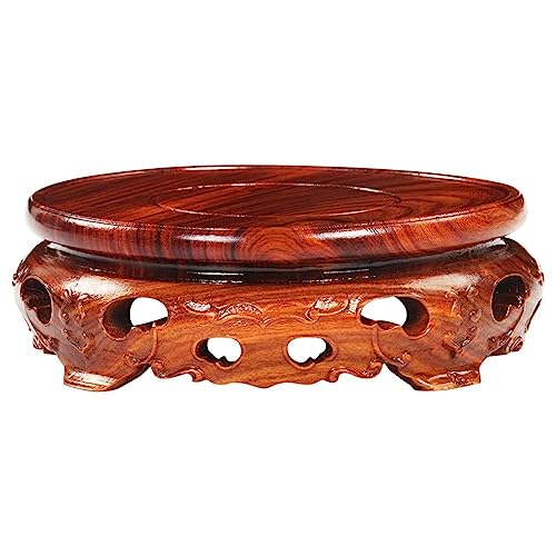 YCCHAH Bonsai-Ständer Runde Basis Holztopf Praktische Teekanne Blumentopf Buddha Statue Seltsame Fischtank Stein Display Handwerk Sockel Holztopf (C) von YCCHAH