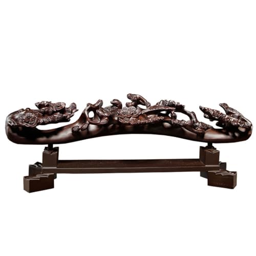 YCCHAH Bücherregal-Dekoration, Holzschnitzerei, Ornamente, groß, Mahagoni, Zuhause, Wohnzimmer, dekoratives Handwerk, einzigartige Heimdekoration (50 cm) von YCCHAH