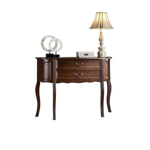 YCCHAH Eingangsmöbel für den Eingangsbereich, halbrund, 120 cm/47 cm, aus Massivholz, mit Schubladen und Wandpositionierung für hinter dem Sofa, Ende des Flurs, Möbel für Wohnzimmer von YCCHAH