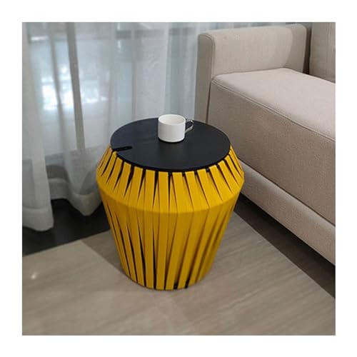 YCCHAH Fußhocker Schuhwickelhocker Gespleißter Lederhocker Runder Hocker Wohnzimmer Beistelltisch Ecktisch Kleiner Couchtisch Aufbewahrungshocker Eingangsbank (B) von YCCHAH