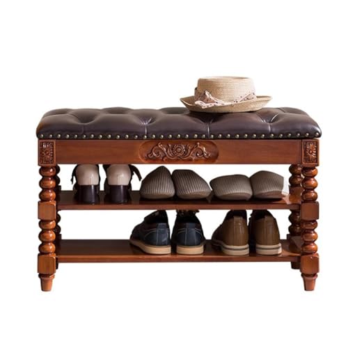 YCCHAH Fußhocker aus Holz, Schuhwickelhocker, nordischer Schuhhocker, Aufbewahrung, Tür, kann sitzen, Schuhschrank, Eingangsbank (B, L 120 cm) von YCCHAH