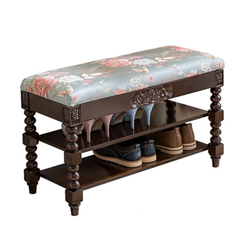 YCCHAH Fußhocker aus nordischem Holzstoff, Schuhschrank, Aufbewahrungshocker, Schuhregal, Eingangstür, Testschuhhocker, Eingangsbank (B, L 120 cm) von YCCHAH