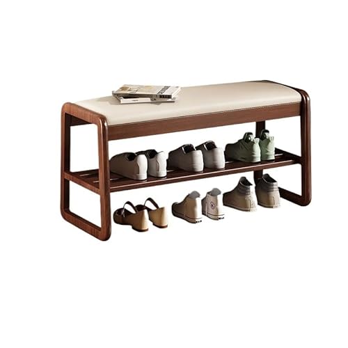 YCCHAH Fußhocker im chinesischen Stil, Massivholz, Schuhwechselhocker, Hauseingang, Schuhwechselhocker, weiche Tasche, Hocker, Schuhschrank, Veranda, Schuhregal, Eingangsbank (A,80 cm) von YCCHAH