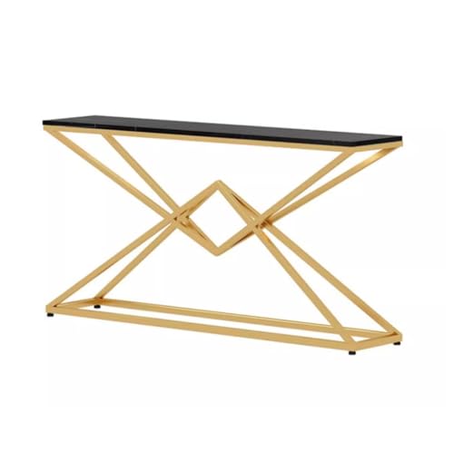 YCCHAH Konsolenmöbel aus nordischem Schmiedeeisen mit Steinplatte, einfacher Eingangstisch Wohnzimmermöbel (A:120CM*30CM*80CM) von YCCHAH