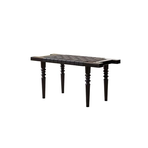 YCCHAH Schuhwechselhocker Nachttischhocker aus Holz, for die Veranda, Schuhbank, Fußstütze, gewebte Lange Bank, Hocker for Bekleidungsgeschäfte Eingangshocker(A) von YCCHAH