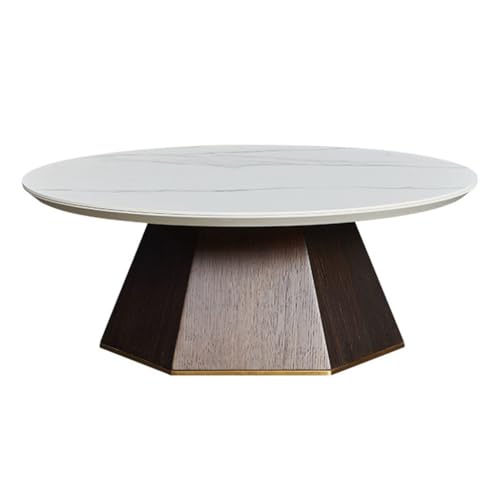 YCCHAH Sofa Beistelltisch Modern Wohnzimmer Marmor Rund Couchtisch Beistelltisch Holz Wohnmöbel Wohnzimmer Couchtisch von YCCHAH