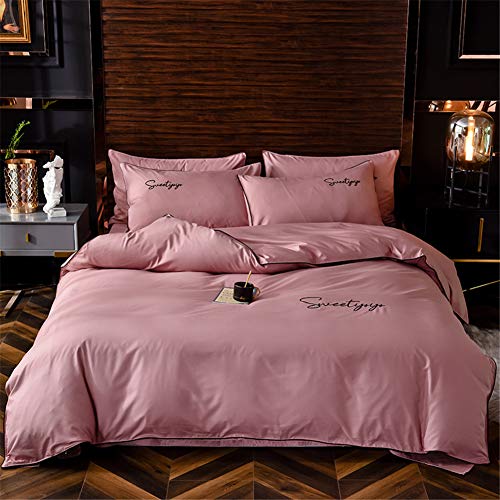 Bedding 4 Piece Bed Sheet Set Double-sided Washed Silk Embroidery Double Bed Single Bed Spring and Summer Sheet Pillowcase Quilt (150 x 200 cm,Figure10) von YCDZ