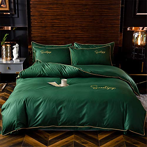 Bedding 4 Piece Bed Sheet Set Double-sided Washed Silk Embroidery Double Bed Single Bed Spring and Summer Sheet Pillowcase Quilt (180 x 220 cm,Figure4) von YCDZ