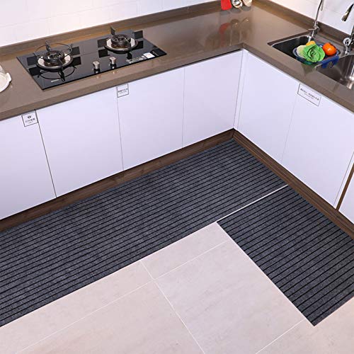 Carvapet Tapis Cuisine Antidérapant Lavable En Machine Tapis De Bain Paillasson Tapis De Sol Cuisine Tapis De Cuisine Antidérapant, Tapis De Sol Lavable, Coussin Anti-Müdigkeit (Dunkelgrau,50x180cm) von YCDZ