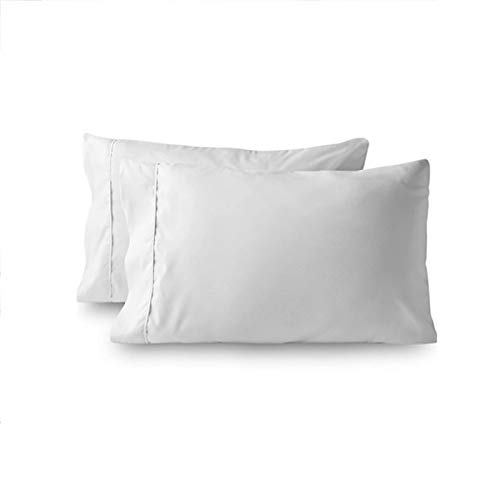 YCDZ Bedsure Satin Kissenbezug Grau 48 X 74cm Doppelpack, Seidig Kopfkissenbezug 48 X 74cm cm Haar- Und Hautpflege, Kissenbezüge Kissenhülle In 2er Set, Silky Pillow Case for Hair (Weiß,51x91 cm) von YCDZ