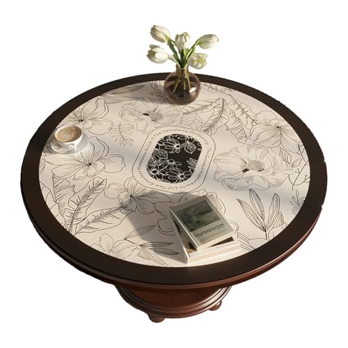 YCDZSW PU Leder Tischdecke, Tischmatte Rund Schreibtisch, Wasserdicht Ölbeständig Tischdecke, Abwischbar Tischdecke Für Hause Küche Restaurant (B,50cm) von YCDZSW