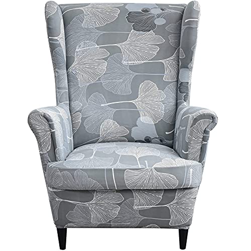 YCDZSW 2 Stück-Ohrensessel Überzug Bezug, Sesselhusse mit Kissenbezug, Gute Qualität Jacquard Sofa-Schonbezug, Elastisch Stretch Sesselbezug (Stil # 02) von YCDZSW