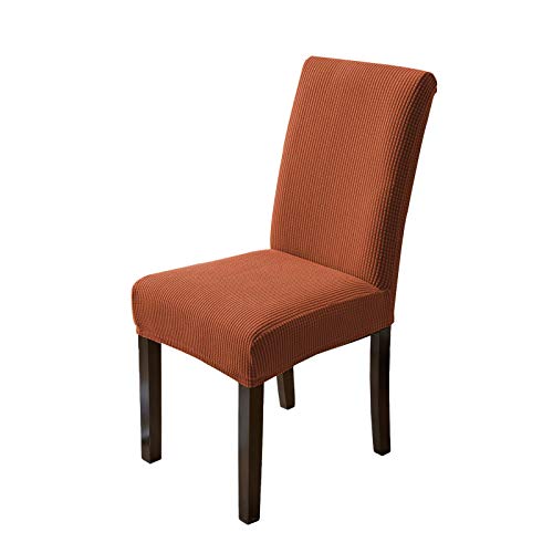 YCDZSW Esszimmer Stuhlbezug Moderne Beschützer Stuhlhussen Parsons Stuhl Schonbezug Stretch Abnehmbare WaschbarHochstühle (Rotbraun,6 Stück) von YCDZSW