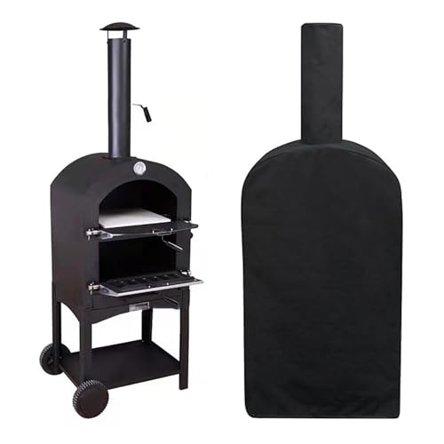 YCDZSW Pizzaofenabdeckung, 210D Oxford Wasserdicht Outdoor Pizzaofen Schutzhülle Schwer, Garten Terrasse Pizza Ofen Schutz Wetterbeständig Staubdicht (65X54X122cm) von YCDZSW