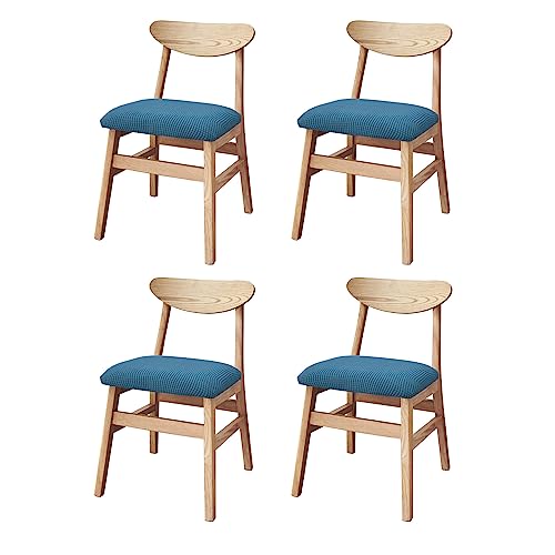 YCDZSW Stuhlbezug Sitzfläche, Stretch Bezug für Stühle Sitzbezüge für Esszimmerstühle Abwaschbar Schonbezug Stuhl Hussen (Denim Blau,4er Set) von YCDZSW