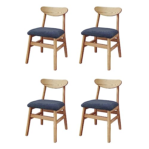 YCDZSW Stuhlbezug Sitzfläche, Stretch Bezug für Stühle Sitzbezüge für Esszimmerstühle Abwaschbar Schonbezug Stuhl Hussen (Grau,4er Set) von YCDZSW