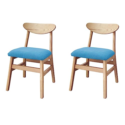 YCDZSW Stuhlbezug Sitzfläche, Stretch Bezug für Stühle Sitzbezüge für Esszimmerstühle Abwaschbar Schonbezug Stuhl Hussen (Himmelblau,2er Set) von YCDZSW