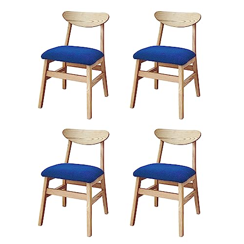 YCDZSW Stuhlbezug Sitzfläche, Stretch Bezug für Stühle Sitzbezüge für Esszimmerstühle Abwaschbar Schonbezug Stuhl Hussen (Klassisches Blau,4er Set) von YCDZSW