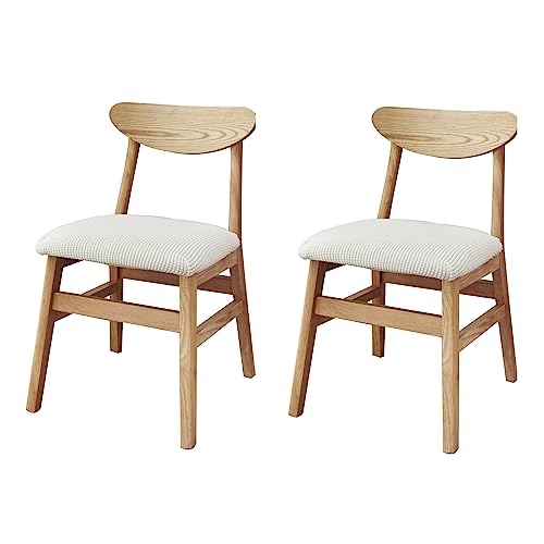 YCDZSW Stuhlbezug Sitzfläche, Stretch Bezug für Stühle Sitzbezüge für Esszimmerstühle Abwaschbar Schonbezug Stuhl Hussen (Weiß,2er Set) von YCDZSW