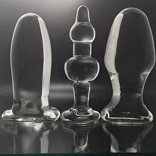 Big Analplug Gay Toy Glas-transparent- Kristall Analplu Masturbation Sex Spielzeug Glas Anal Butt Plug SM Bondage für Frauen, für Anfänger Amateur Profi Männer Frauen Sexspielzeug(Analplug // - B) von YCGLX