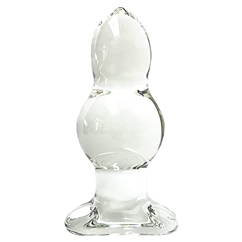 YCGLX 4.5/5/6/7 Durchmesser Transparent Kristall Glas Anal Butt Plug Analdildo Anal G-Punkt Stimulation Weibliche Masturbation Erotische SM Sexspielzeug für Frauen Männer (M-Ø5cm)(L-Ø6cm) von YCGLX