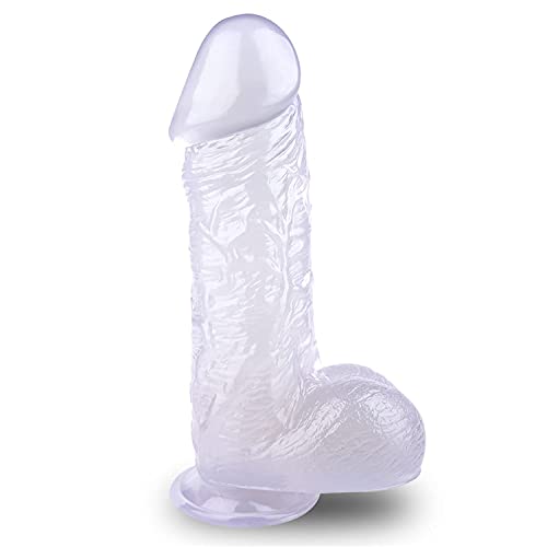 YCGLX Dildo, XXL Dildo, 28,5 × 8 cm Didlo Groß XXL Mit Starkem Saugnapf, Sexspielzeug Für Frauen Und Männer(Clear) von YCGLX