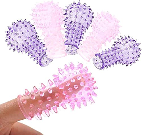 YCGLX Dildo Finger Hüllen Sleve mit Noppen für Sie Klitoris Stimulation G-Punkt Massager Erotik Masturbieren Sexspielzeug für Frauen Männer und Paare - 5 Stücke - Zufällige Farbe von YCGLX