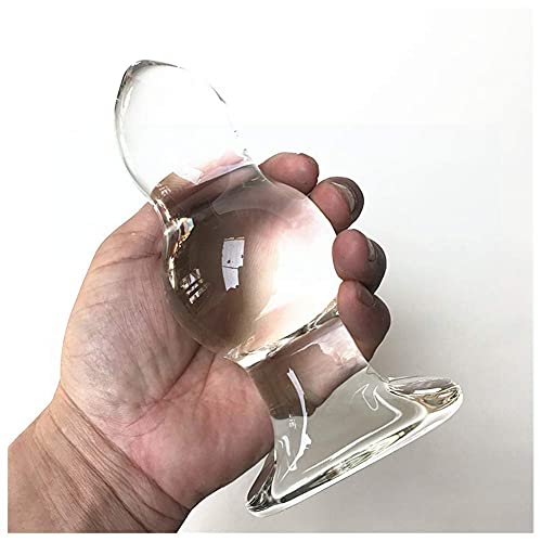 YCGLX Kristall Glas Analplug Anal Butt Plug Glasdildo Klassische Dildo Analdildo Analkugeln Prostata Massage Masturbation SM Sexspielzeug für Frauen Männer,4 Größen zur Auswahl (L-16cm Lange,Ø6cm) von YCGLX