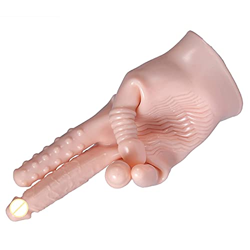 YCGLX Silikon Erotik Fingervibrator Vibratoren Finger Handschuhe Massagegeräte Vibrationshandschuhe G-Punkt Stimulator Fingerüberzieher Anal Sex Spielzeug Für Frauen Und Herren,Black(Beige) von YCGLX