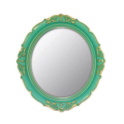 YCHMIR Dekospiegel Vintage Spiegel Hängespiegel 37,6 x 33,3 cm oval Spiegel grün von YCHMIR