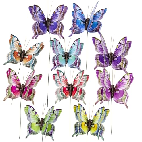 YCHTEWY 3D-Papier-Schmetterlings-Deko-Set mit Draht, 10 Stück, für Heimdekoration YCHTEWY 3D-Papier-Schmetterlings-Deko-Set mit Draht, 10 Stück, für Heimdekoration von YCHTEWY