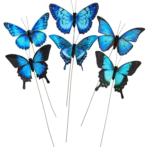 YCHTEWY Schmetterlingsdekoration zum Basteln, 12 Stück, 11,4 cm, Mariposas, Kunsthandwerk, Arreglos de Centros Florales para mesa de mariposas, Hoilday-Dekorationen (B Draht) von YCHTEWY