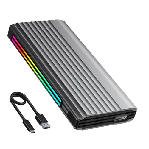 YCHUCH High-Speed NVME-Solidplattengehäuse, USB 3.1 Gen 2 Solid State-Laufwerke, externes Gehäuse, ARGB von YCHUCH